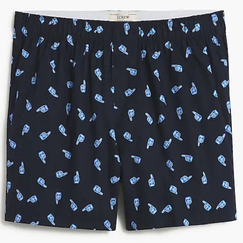 J Crew Men's Boxers Shorts  Number One Dad Allover Print 100% Cotton Navy‎ Large